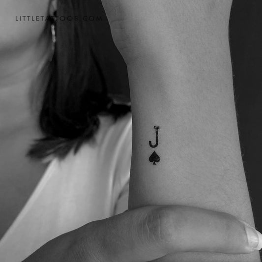 Small Jack Of Spades Temporary Tattoo - Set of 3