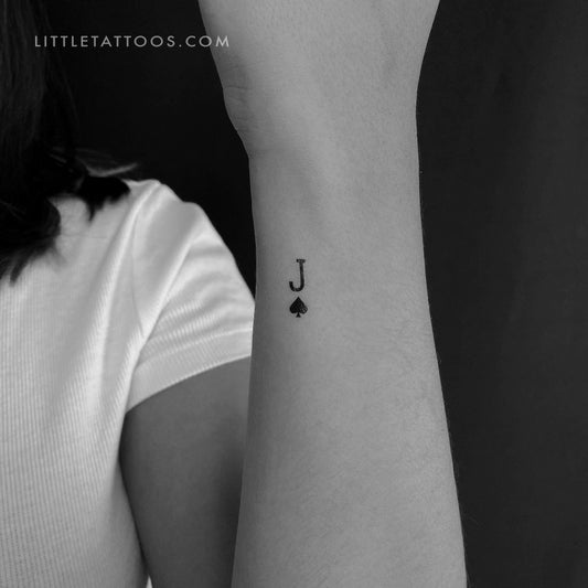 Small Jack Of Spades Temporary Tattoo - Set of 3