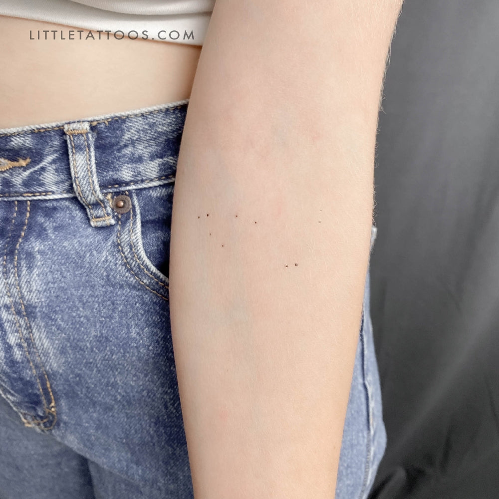 Tatuaje temporal minimalista de la constelación de Capricornio (juego de 3)
