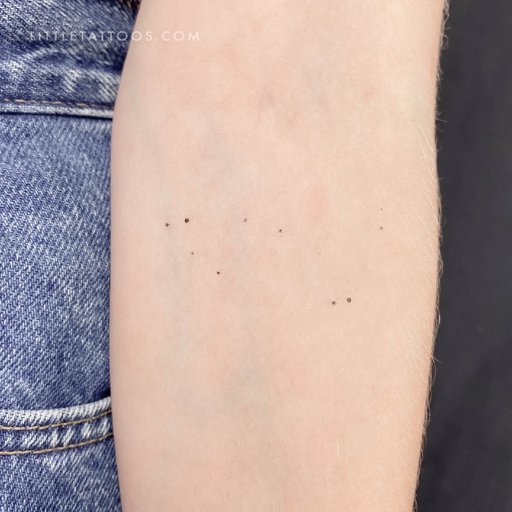 Tatuaje temporal minimalista de la constelación de Capricornio (juego de 3)