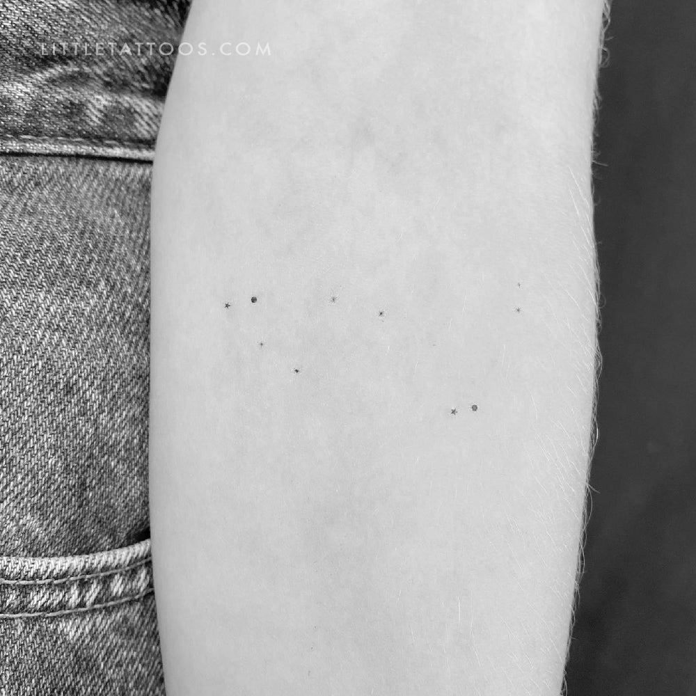 Tatuaje temporal minimalista de la constelación de Capricornio (juego de 3)