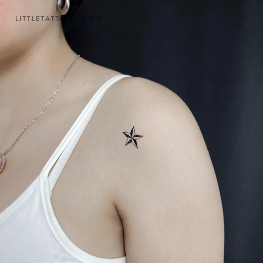 Tatuaje temporal de estrella náutica pequeña (juego de 3)