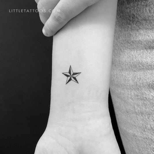 Tatuaje temporal de estrella náutica pequeña (juego de 3)