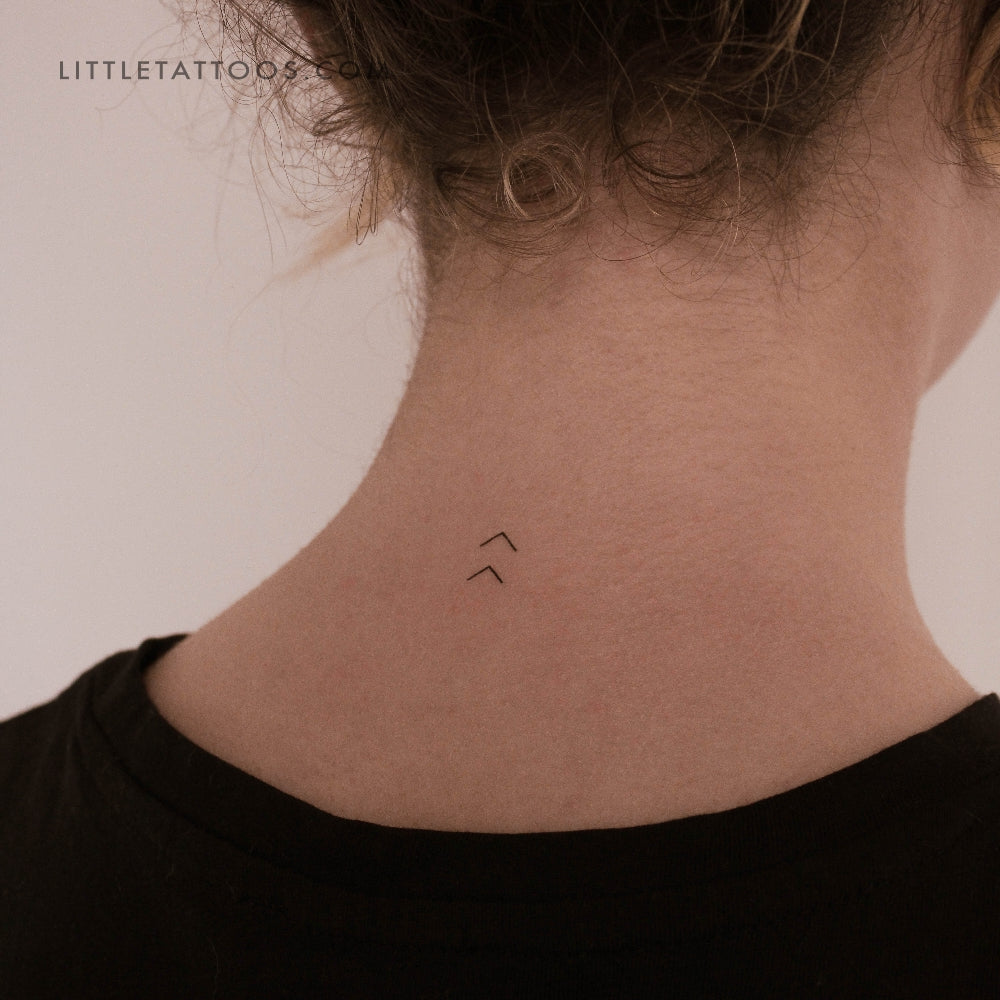 Hailey Minimalist Chevron Arrow Temporary Tattoo - Set of 3