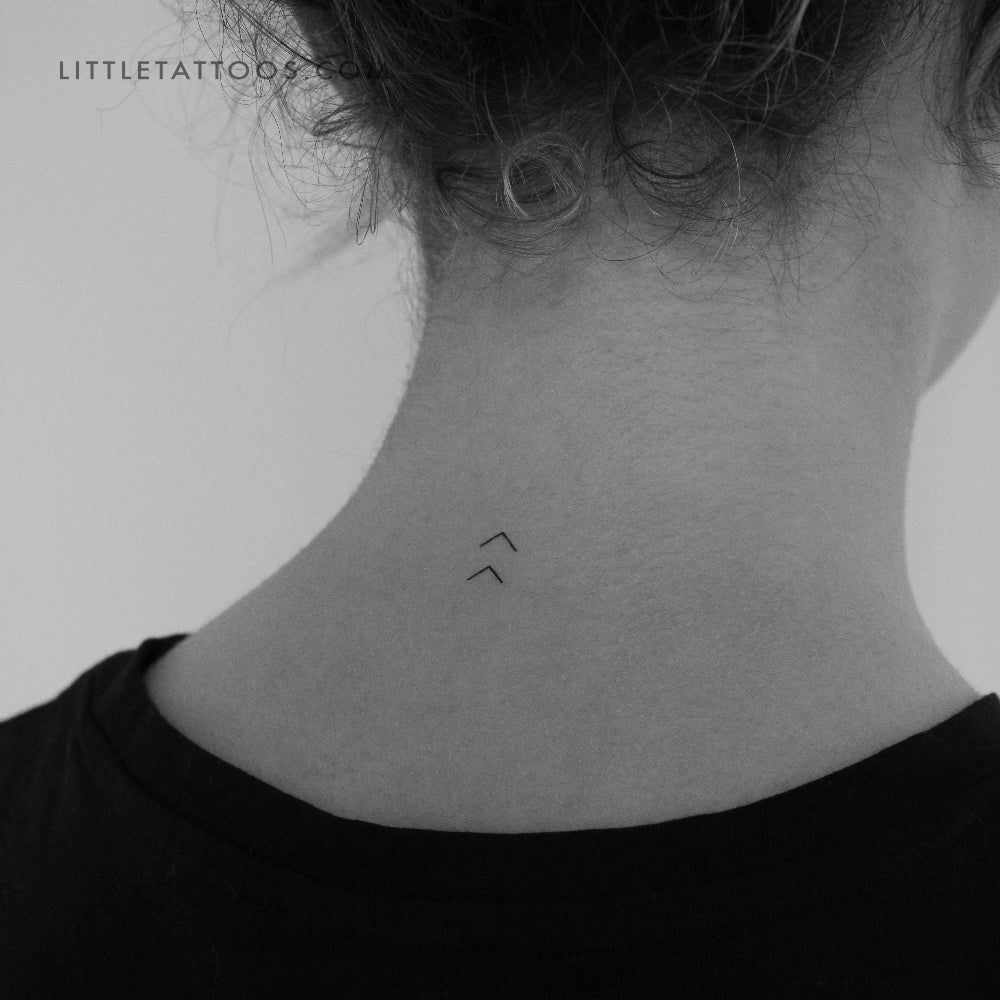 Hailey Minimalist Chevron Arrow Temporary Tattoo - Set of 3
