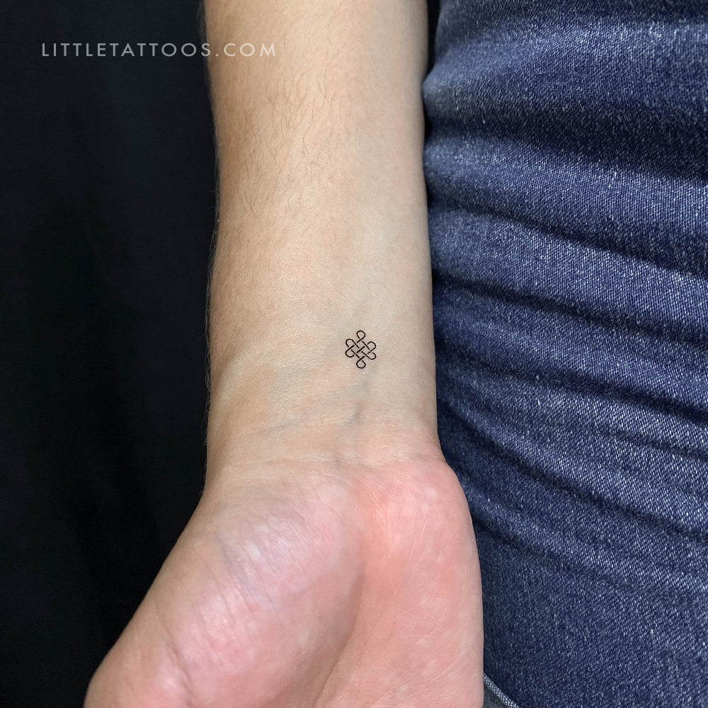 Tatuaje temporal de nudo infinito diminuto (juego de 3)