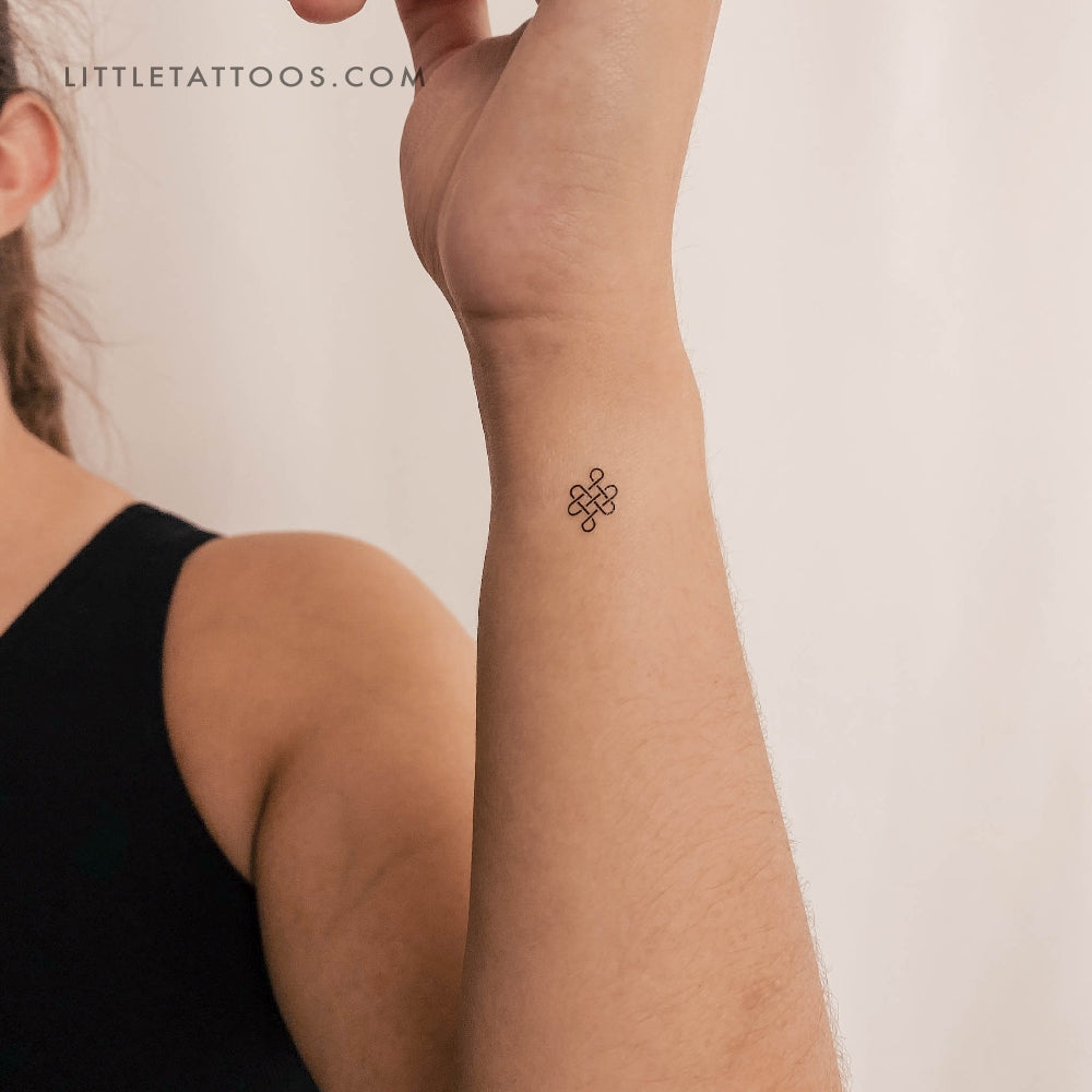 Tiny Endless Knot Temporary Tattoo - Set of 3 – Little Tattoos, image size:1000x1000