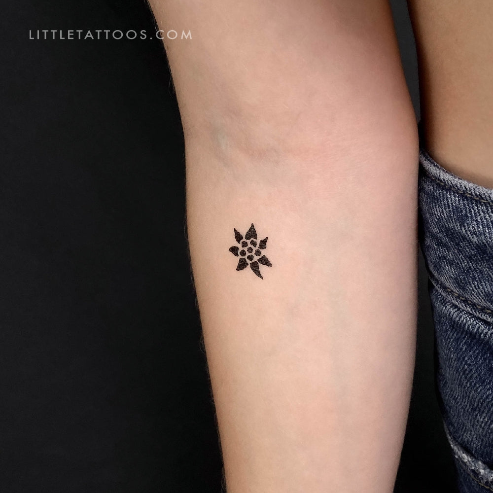 Tatuaje temporal de edelweiss - Juego de 3