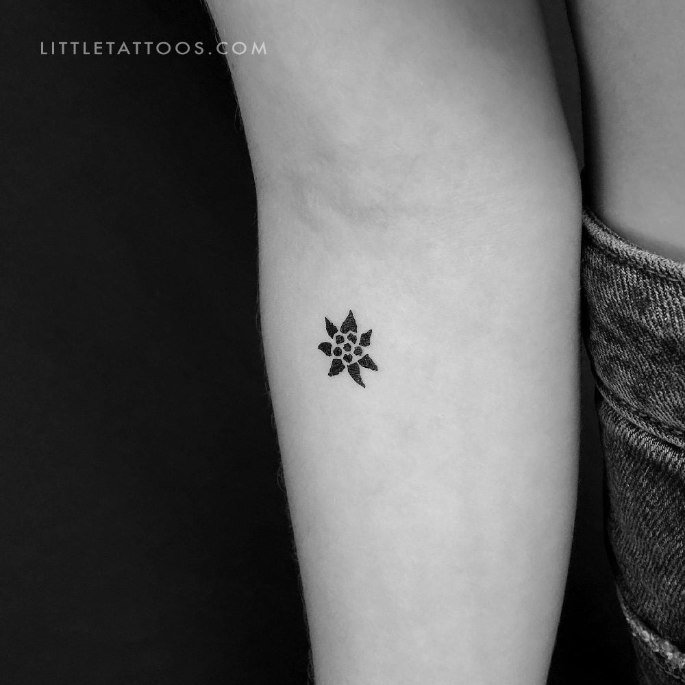 Tatuaje temporal de edelweiss - Juego de 3