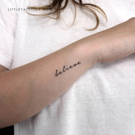 'Believe' Temporary Tattoo - Set of 3