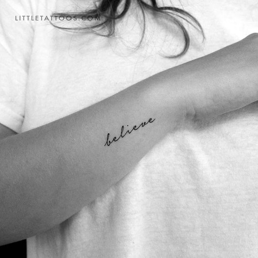 'Believe' Temporary Tattoo - Set of 3