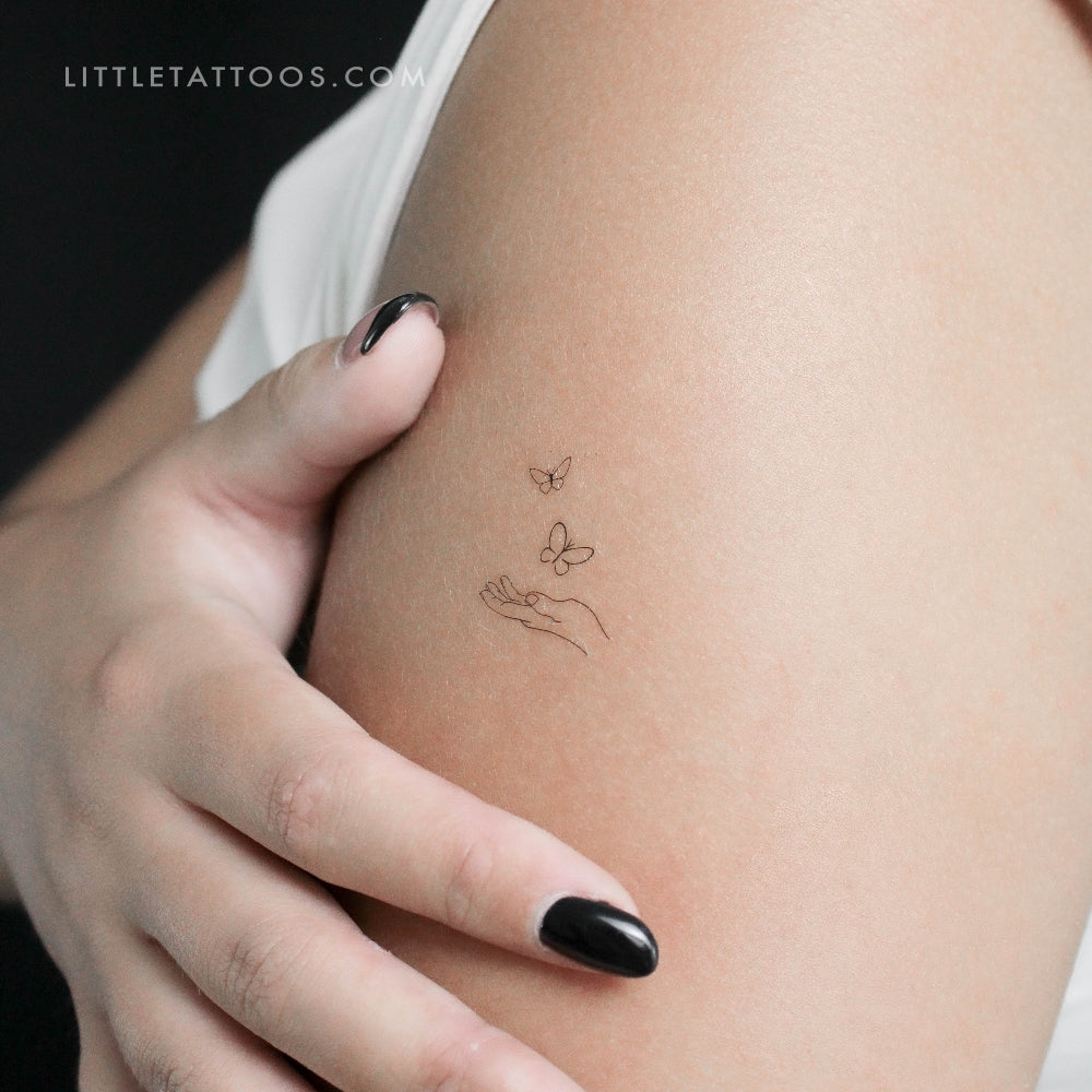 Tatuaje temporal de mariposas felices - Juego de 3