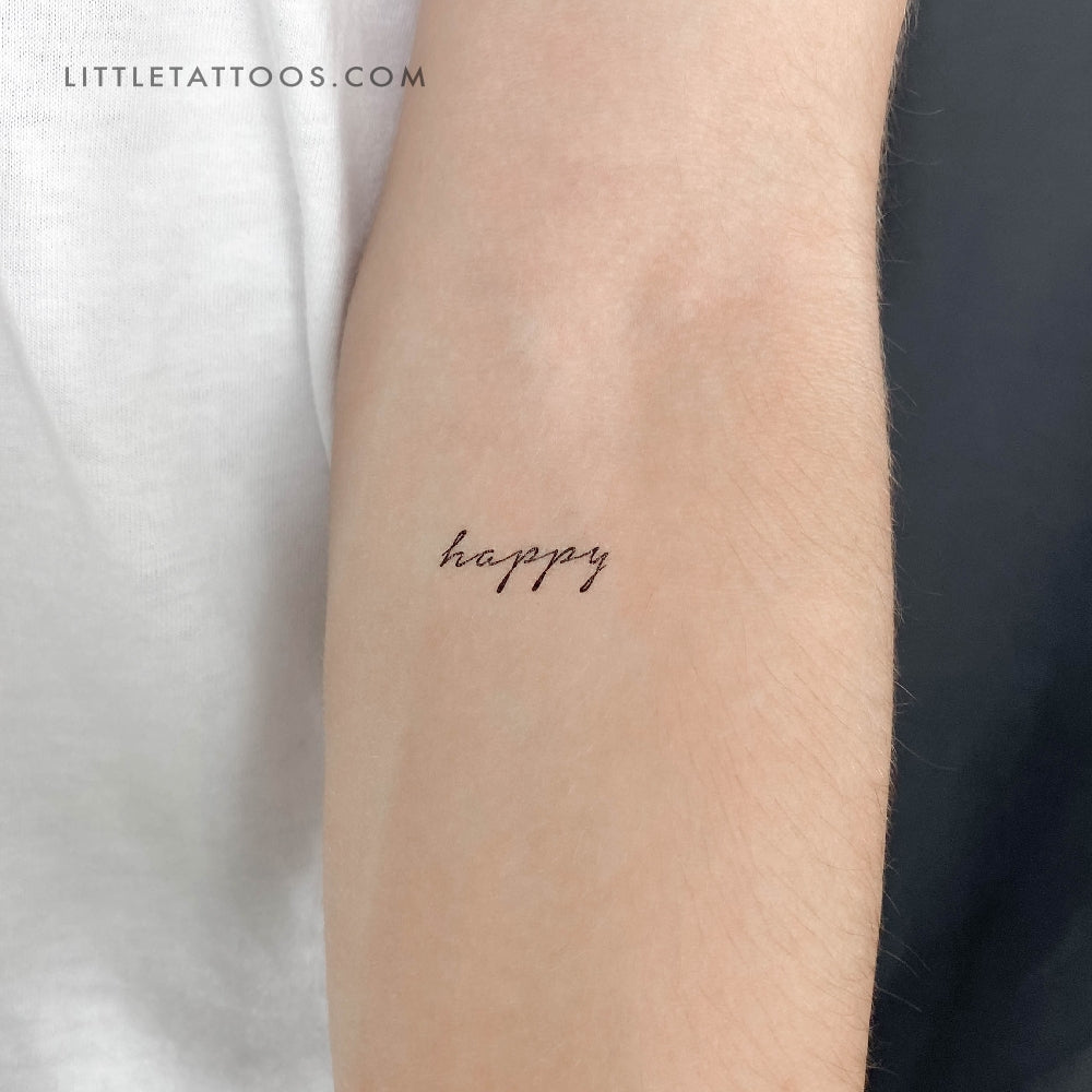 Happy Temporary Tattoo - Set of 3