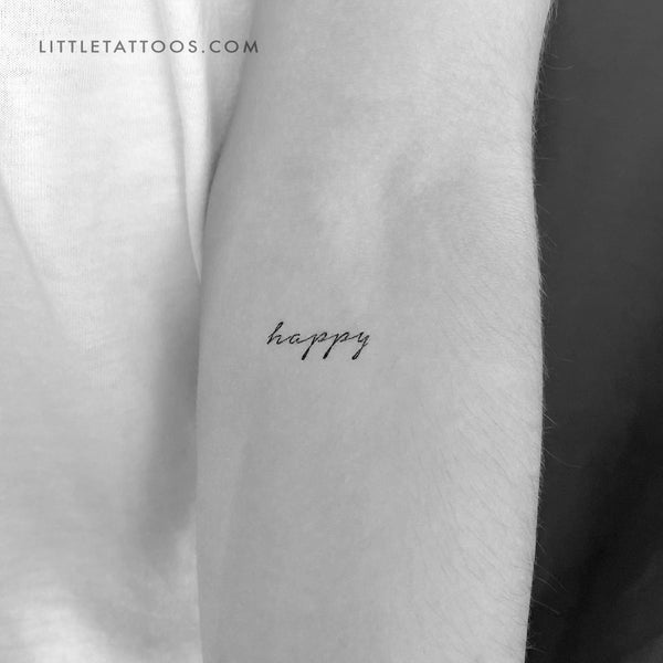 Happy Temporary Tattoo - Set of 3