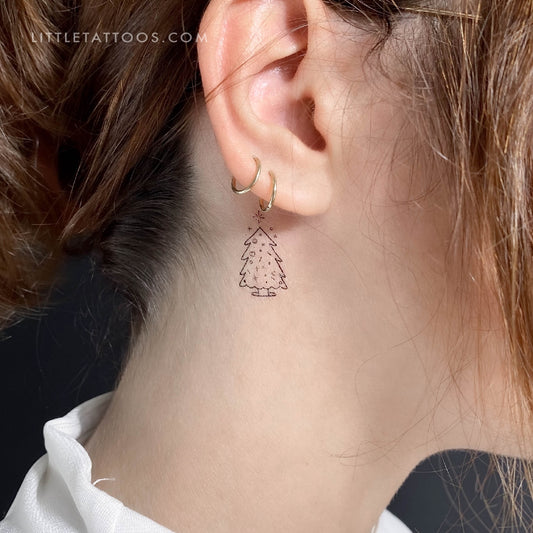 Christmas Tree Temporary Tattoo - Set of 3