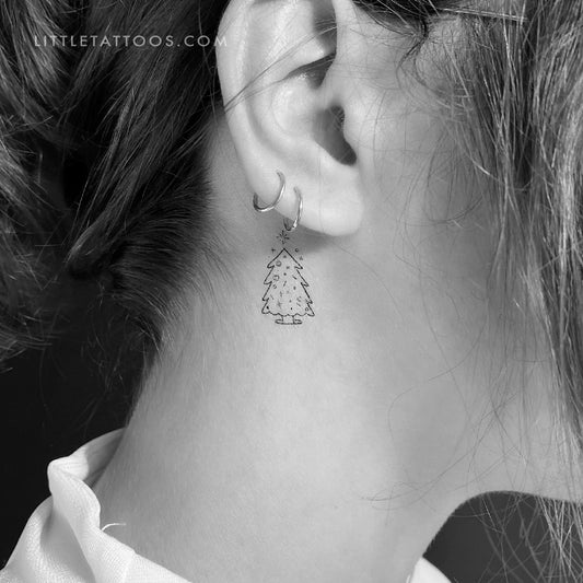 Christmas Tree Temporary Tattoo - Set of 3