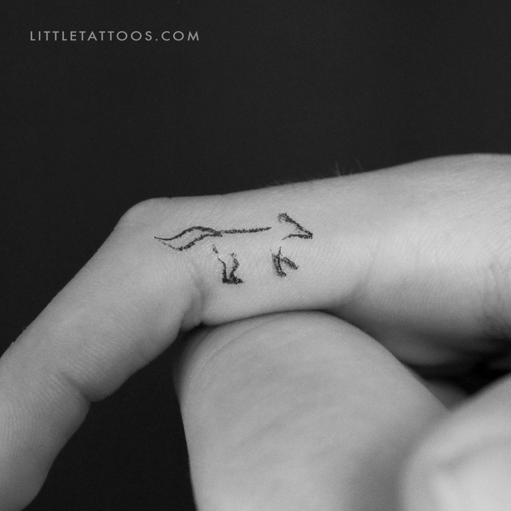 Tatuaje temporal minimalista de zorro - Juego de 3