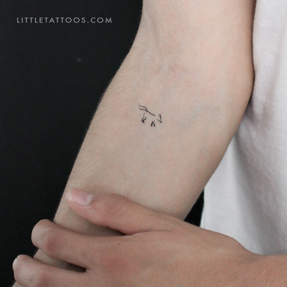 Tatuaje temporal minimalista de zorro - Juego de 3