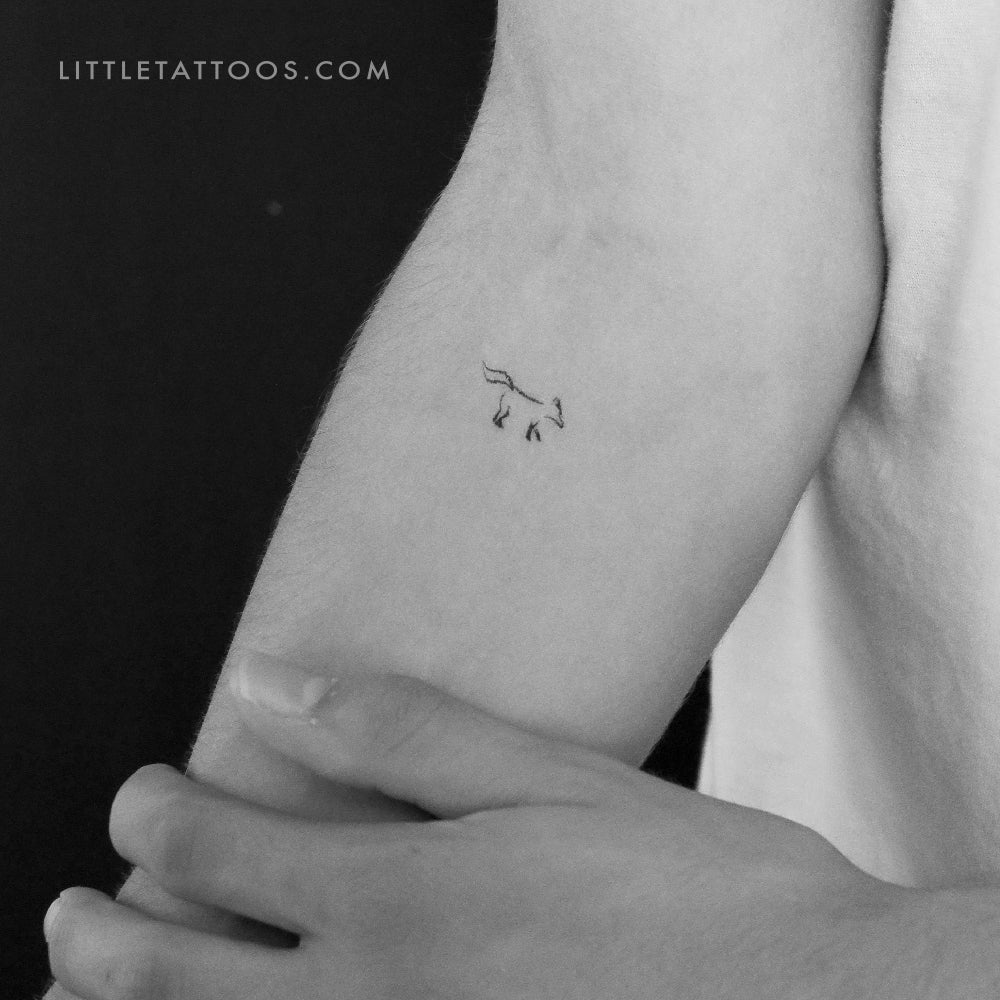 Tatuaje temporal minimalista de zorro - Juego de 3