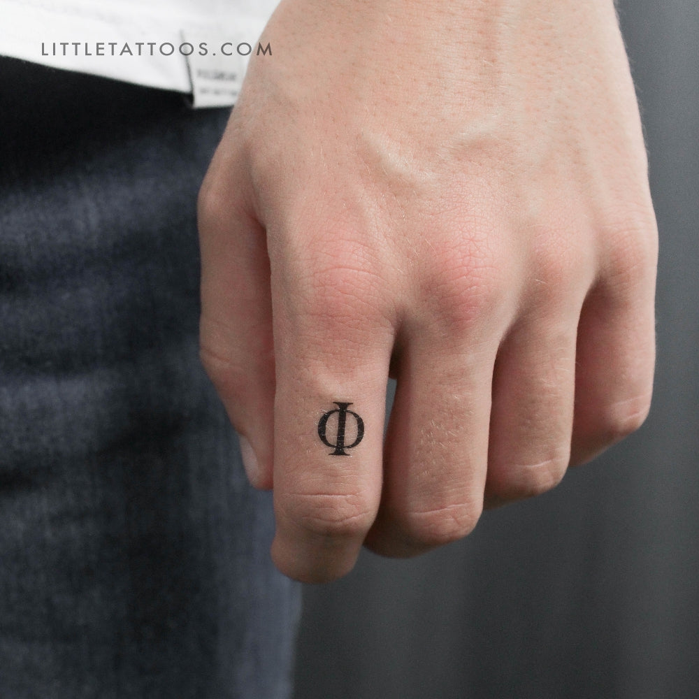 Tatuaje temporal de Phi mayúscula - Juego de 3