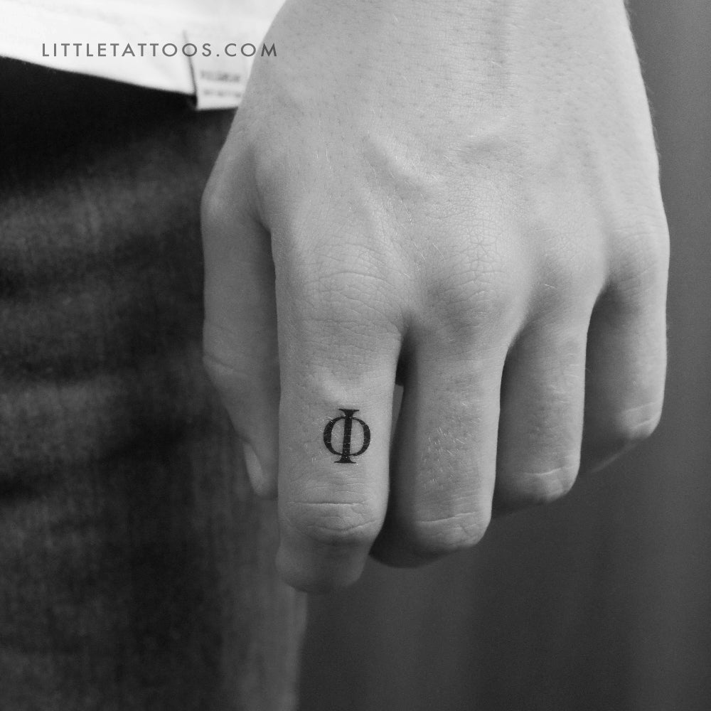 Tatuaje temporal de Phi mayúscula - Juego de 3