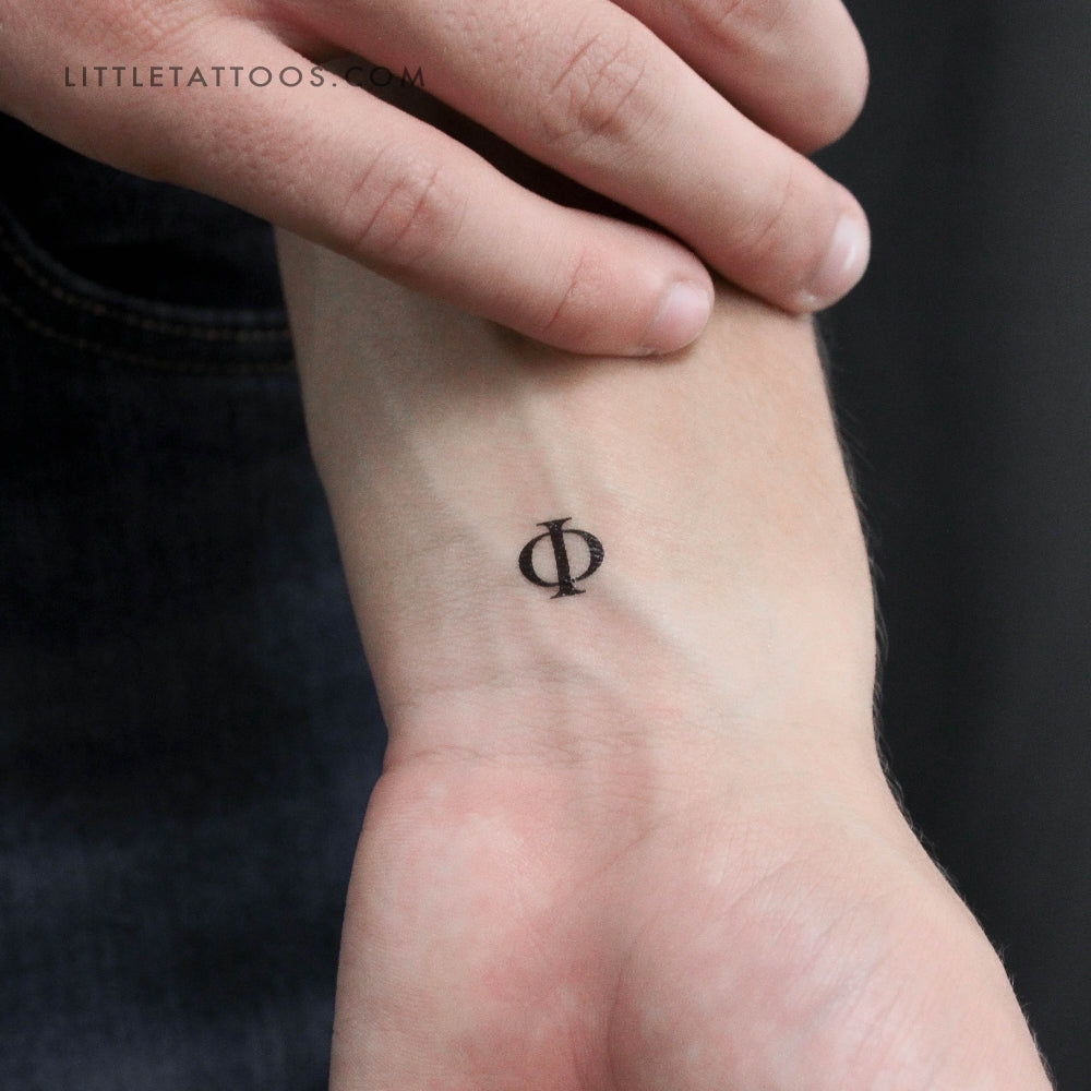 Tatuaje temporal de Phi mayúscula - Juego de 3