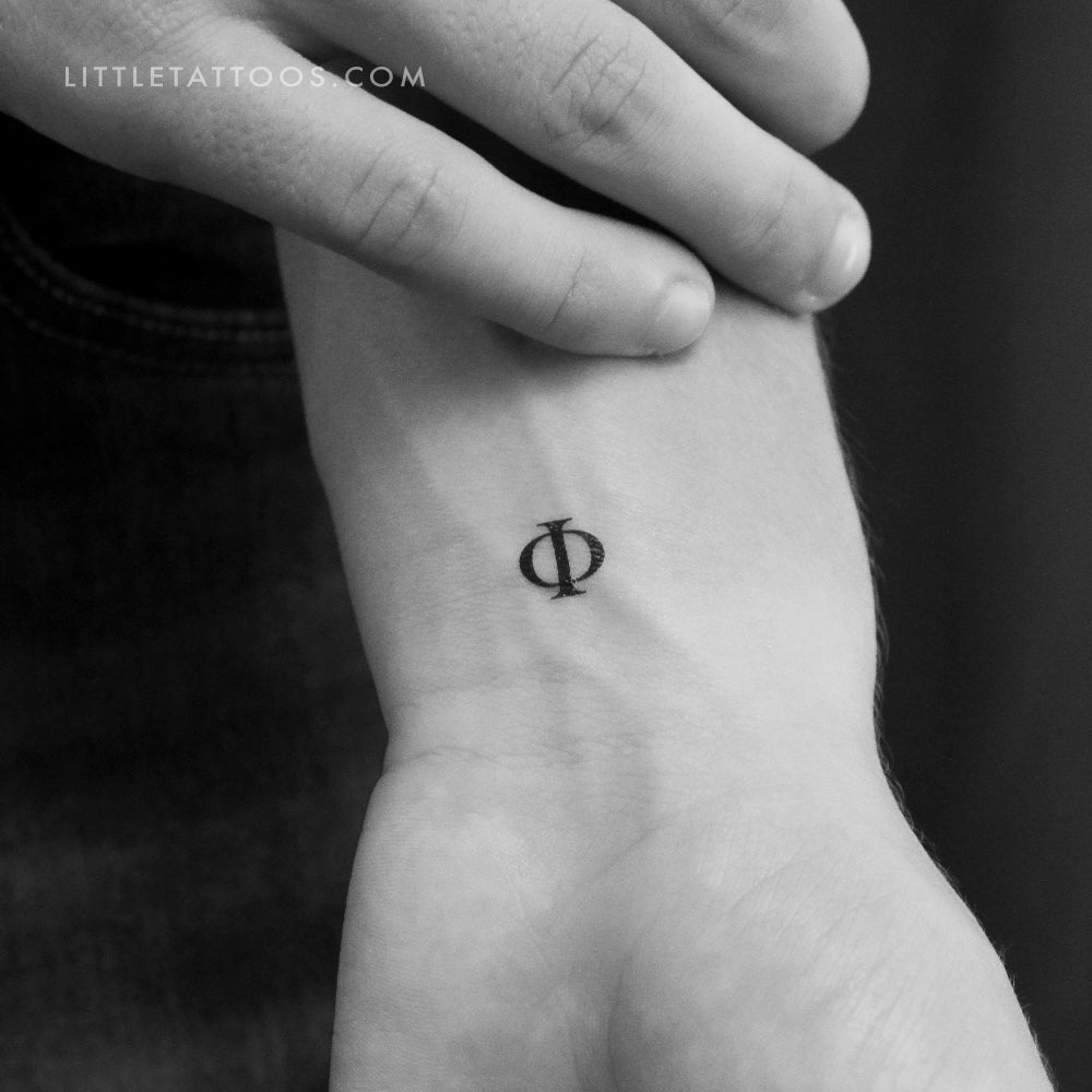 Tatuaje temporal de Phi mayúscula - Juego de 3