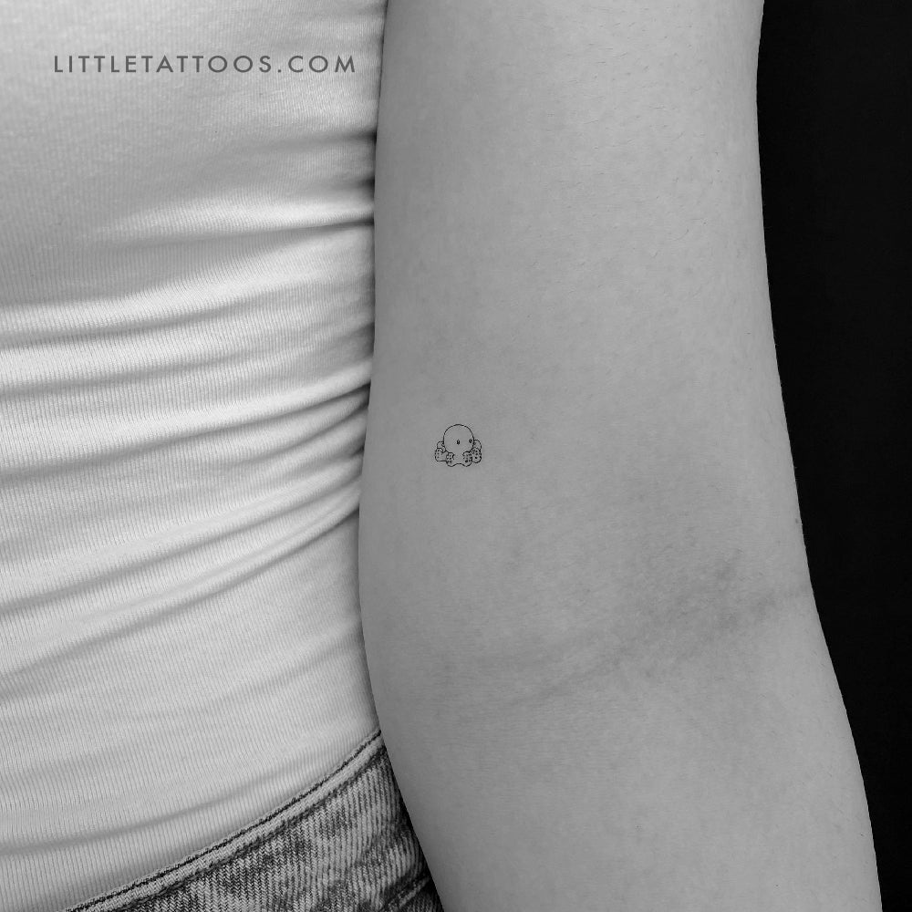 Tatuaje temporal de pulpo diminuto - Juego de 3