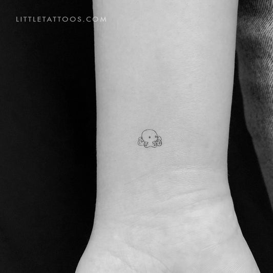 Tiny Octopus Temporary Tattoo - Set of 3
