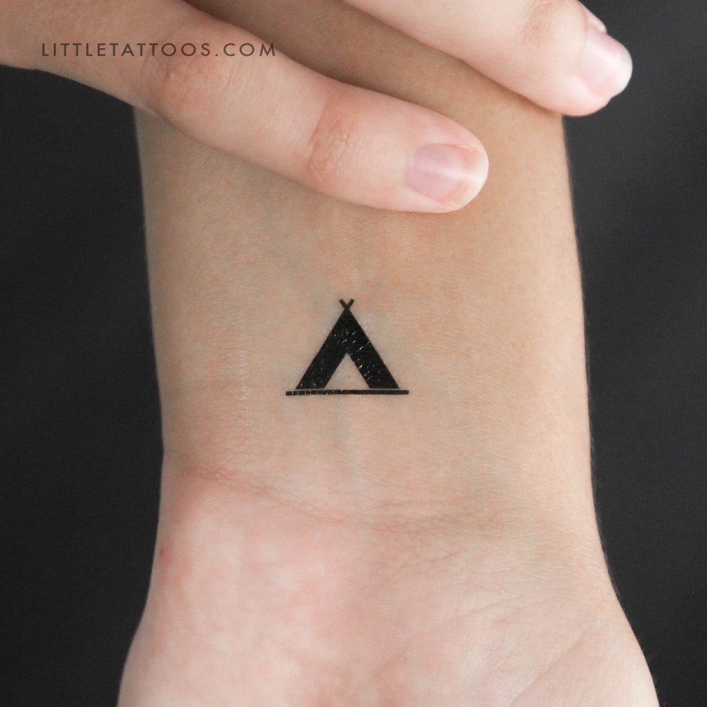 Camping Symbol Temporary Tattoo - Set of 3 – Little Tattoos, image size:1000x1000