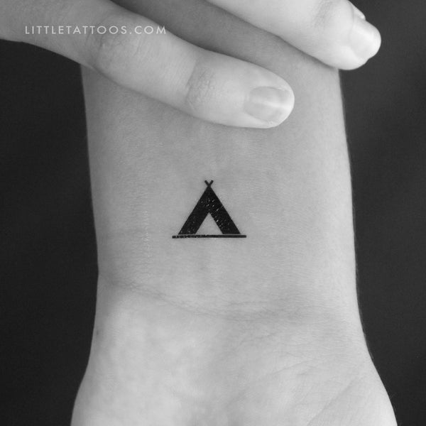 Camping Symbol Temporary Tattoo - Set of 3