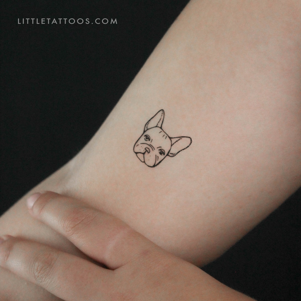 Tatuaje temporal de bulldog francés (juego de 3)