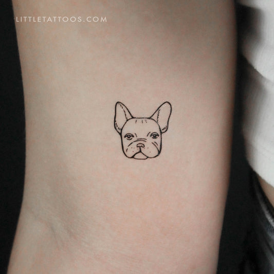 French Bulldog Portrait Temporary Tattoo - Set of 3
