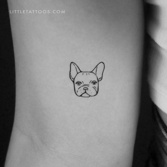 French Bulldog Portrait Temporary Tattoo - Set of 3