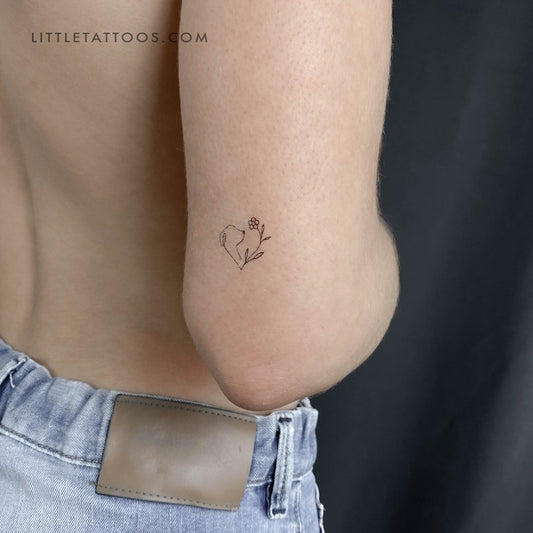 Dogs Love Flowers Temporary Tattoo - Set of 3