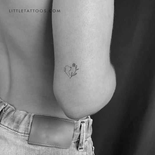 Dogs Love Flowers Temporary Tattoo - Set of 3