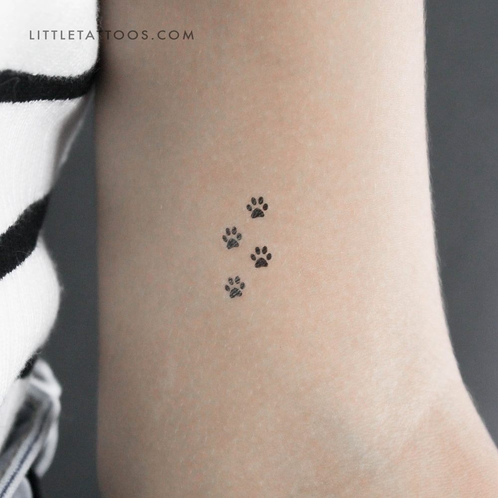Four Tiny Paws Temporary Tattoo - Set of 3