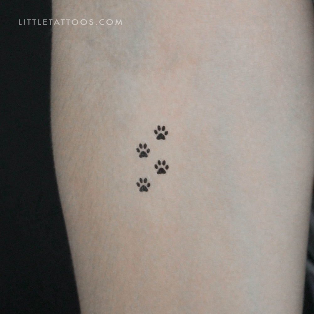 Four Tiny Paws Temporary Tattoo - Set of 3