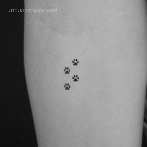 Four Tiny Paws Temporary Tattoo - Set of 3