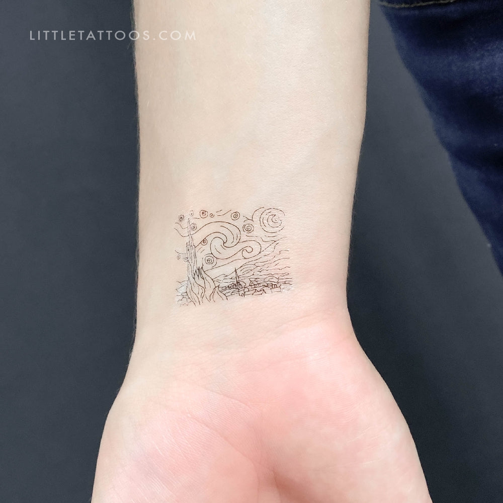 Starry Night Temporary Tattoo - Set of 3