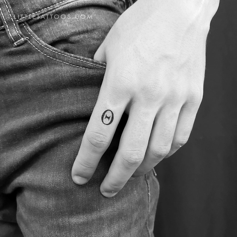 Tatuaje temporal Theta mayúscula - Juego de 3