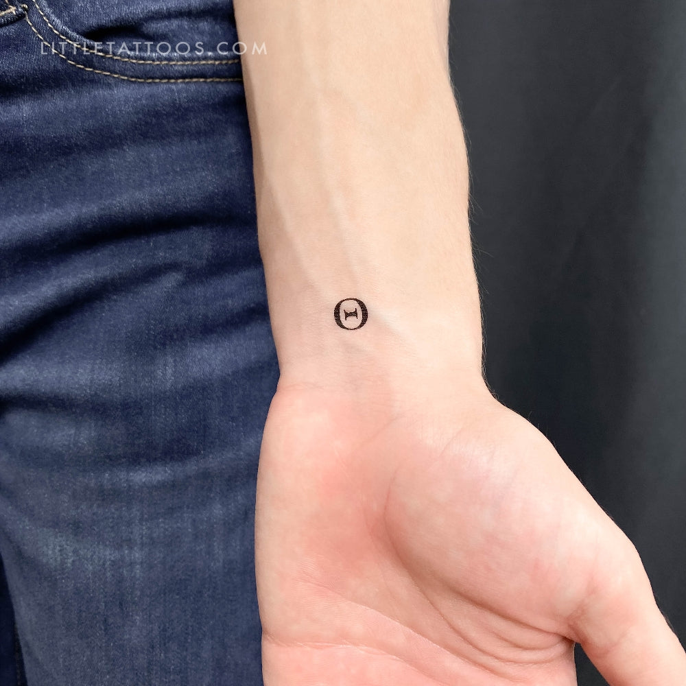 Tatuaje temporal Theta mayúscula - Juego de 3