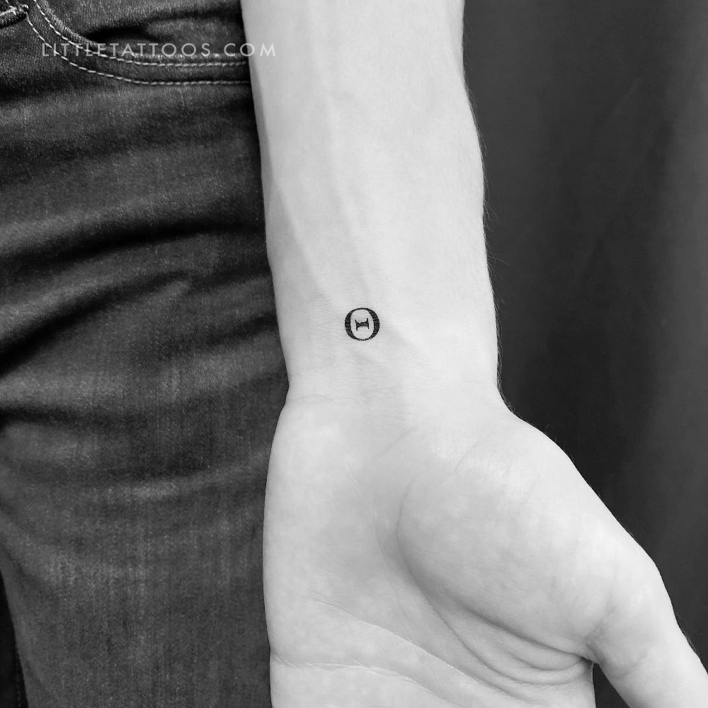 Tatuaje temporal Theta mayúscula - Juego de 3