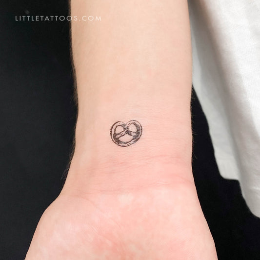 Tatuaje temporal de pequeño pretzel - Juego de 3