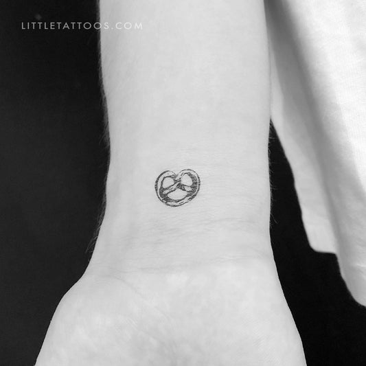 Tatuaje temporal de pequeño pretzel - Juego de 3