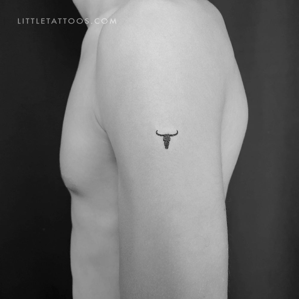 Tatuaje temporal de calavera de toro (juego de 3)