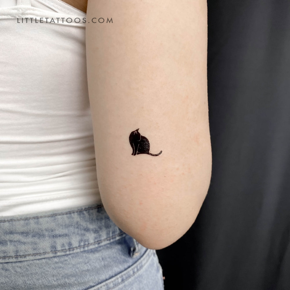 Black Cat Temporary Tattoo - Set of 3
