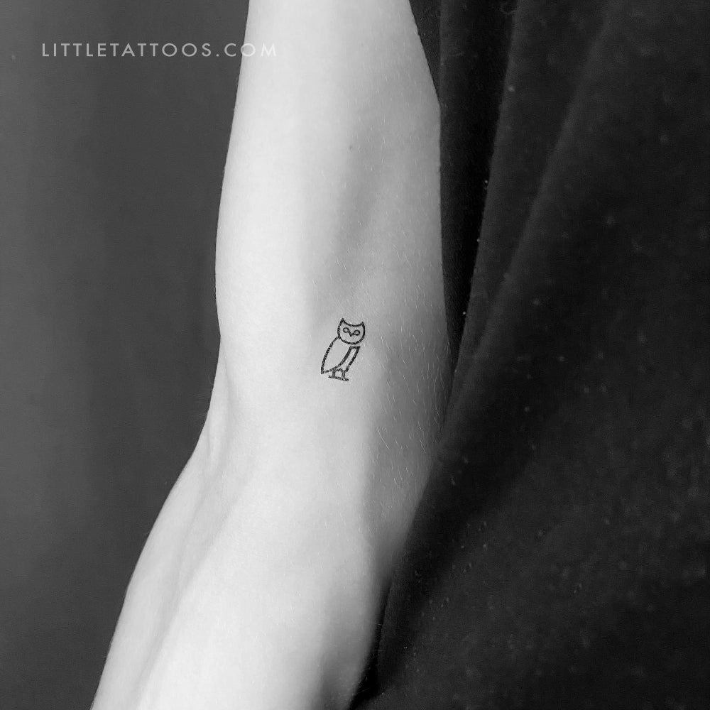 Tatuaje temporal minimalista de búho (juego de 3)