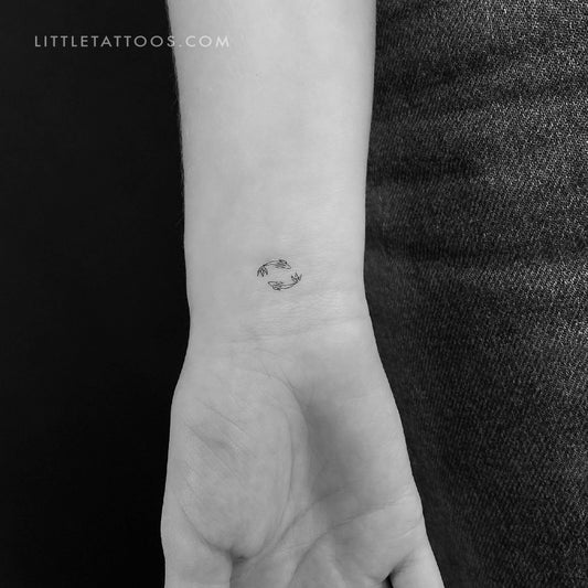 Opposite Fish Couple Temporary Tattoo - Set of 3
