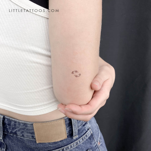 Opposite Fish Couple Temporary Tattoo - Set of 3